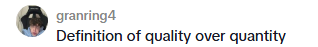 Customer comment screenshot